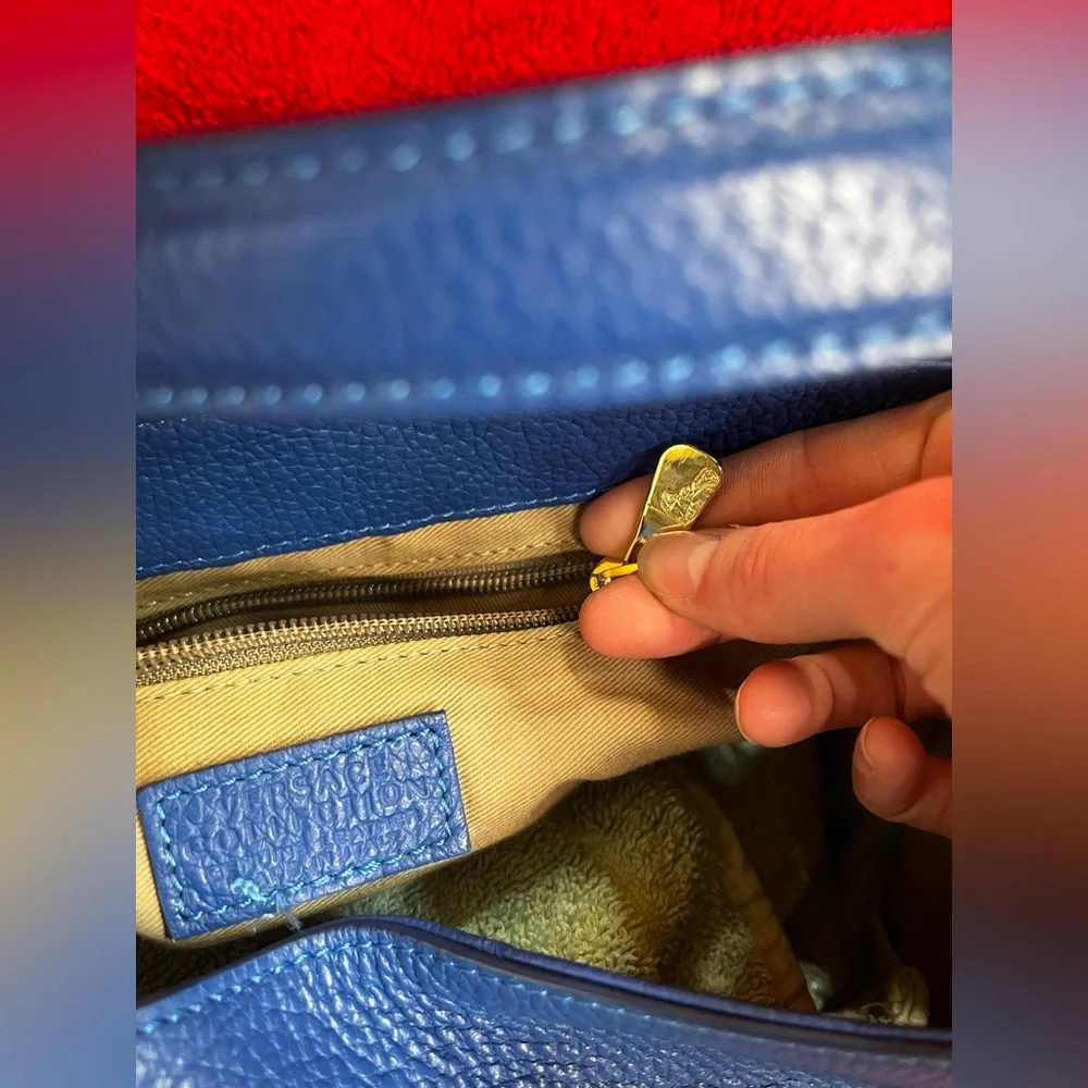 Versace Collection Blue Leather Shoulder Bag - Picture 8 of 8